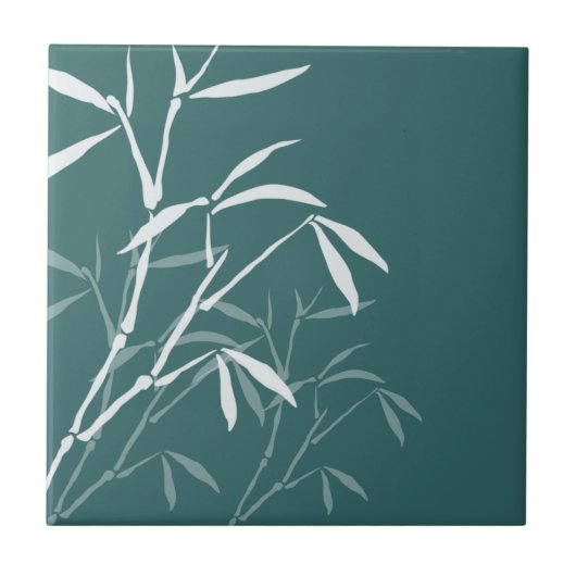 White Bamboo Tile and Trivet Tegeltje (Voorkant)