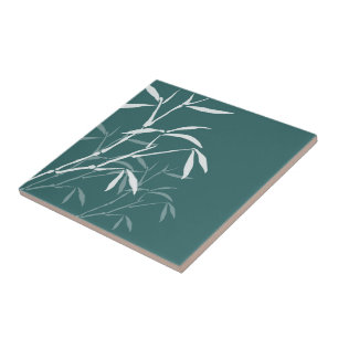 White Bamboo Tile and Trivet Tegeltje