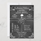 White Banner Chalkboard Bridal Shower Invitation Kaart (Voorkant)