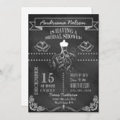 White Banner Chalkboard Bridal Shower Invitation Kaart (Voorkant / Achterkant)