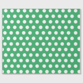 White & Barely Green Medium Polka Dot Kerstmis Cadeaupapier (Vlak)
