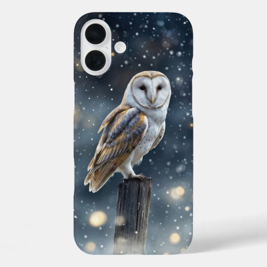 White Barn Owl Mystiek in Sneeuwtelefoon Case-Mate iPhone Case (Achterkant)