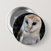 White Barn Owl Ronde Button 7,6 Cm (Voorkant /achterkant)
