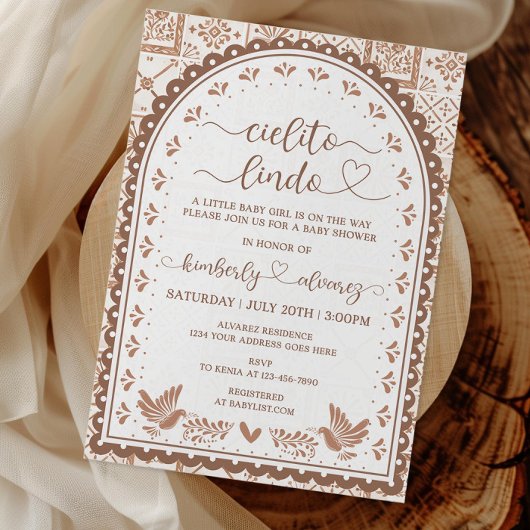 White & Barro Cielito Lindo Baby shower Uitnodigin Kaart