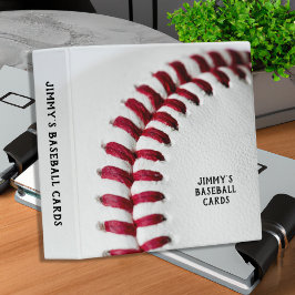 White Baseball Close-up Card Collector 1 1/2" Multomap