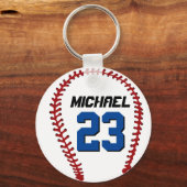 White Baseball Keychain for Sports Fan or Athletes (Voorkant)