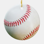 White Baseball met gepersonaliseerde naam of tekst Keramisch Ornament (Achterkant)