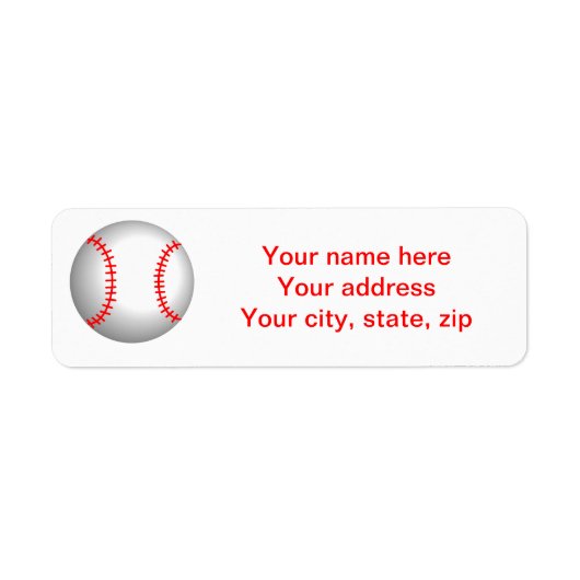 White Baseball Red Stitching Etiket (Voorkant)