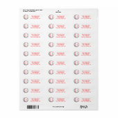 White Baseball Red Stitching Etiket (Full Sheet)