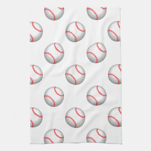 White Baseball Red Stitching Theedoek (Verticaal)