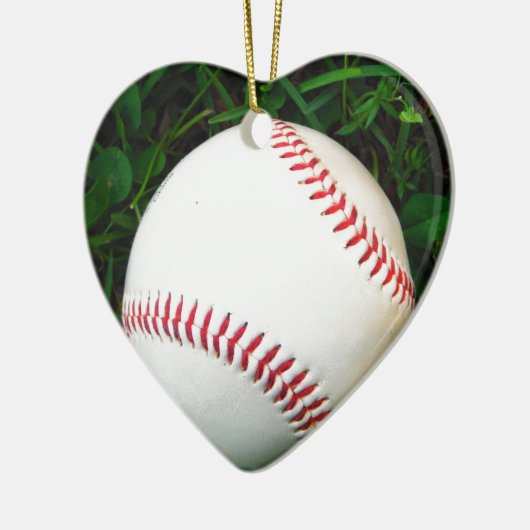 White Baseball with Red Stitching Keramisch Ornament (Links)