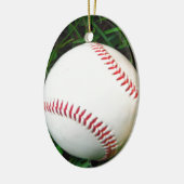 White Baseball with Red Stitching Keramisch Ornament (Links)