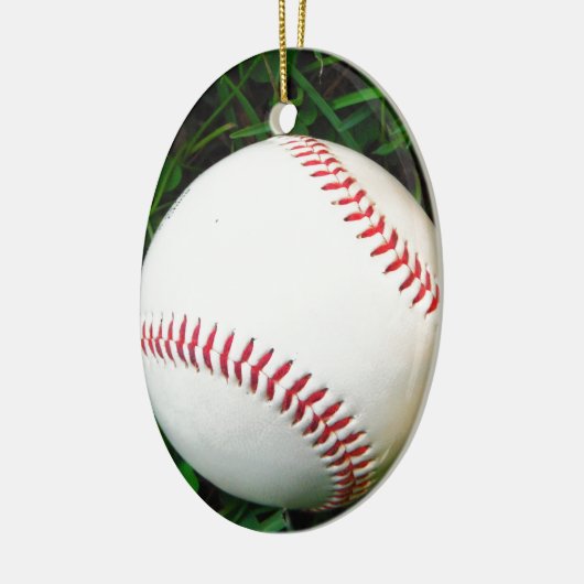 White Baseball with Red Stitching Keramisch Ornament (Links)