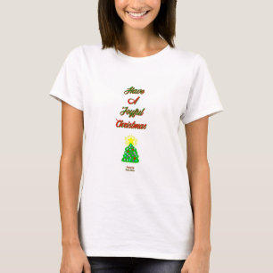 White Basic T Shirt voor vrolijke kerstvrouwen