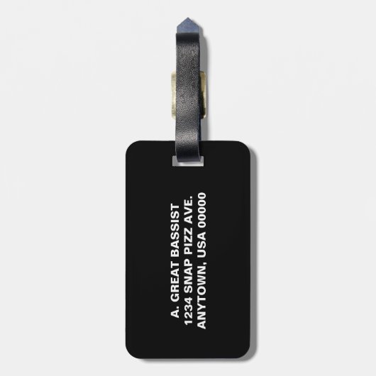 White Bass Clef Bagagelabel (Achterkant verticaal)