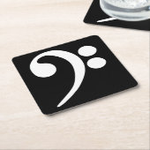 White Bass Clef Kartonnen Onderzetters (Schuin)