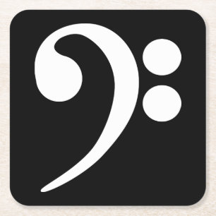 White Bass Clef Kartonnen Onderzetters