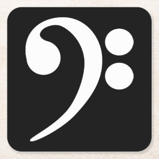 White Bass Clef Kartonnen Onderzetters