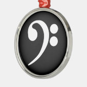 White Bass Clef Metalen Ornament (Links)