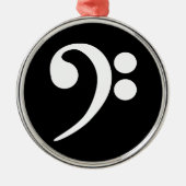 White Bass Clef Metalen Ornament (Voorkant)