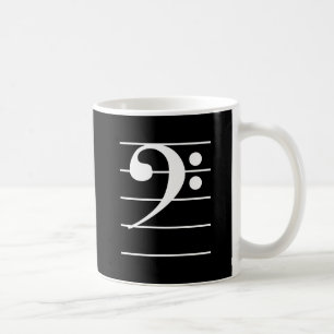White Bass Clef on Personal Music Instrument Koffiemok