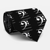 White Bass Clef on Personal Stropdas (Opgerold)