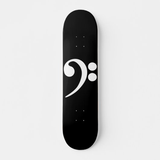 White Bass Clef Persoonlijk Skateboard (Voorkant)