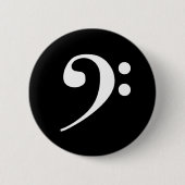 White Bass Clef Ronde Button 5,7 Cm (Voorkant)