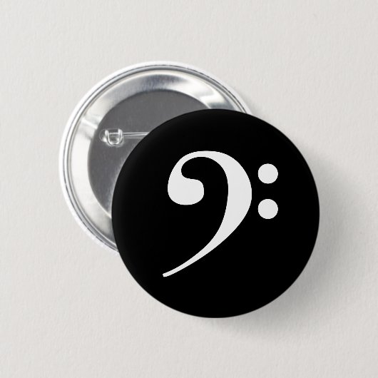 White Bass Clef Ronde Button 5,7 Cm (Voorkant /achterkant)