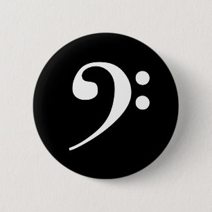 White Bass Clef Ronde Button 5,7 Cm