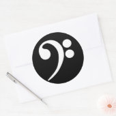 White Bass Clef Ronde Sticker (Envelop)