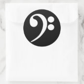 White Bass Clef Ronde Sticker (Tas)