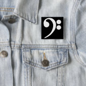 White Bass Clef Vierkante Button 5,1 Cm (In situ)