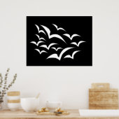 White Bat Cloud Poster (Keuken)