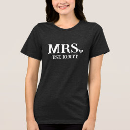White Bat Gothic Mrs. Vastgestelde Trouwdatum Tri-Blend Shirt