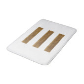 White Bath Mat met Gold Stripes (Gekanteld)