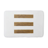 White Bath Mat met Gold Stripes (Voorkant)