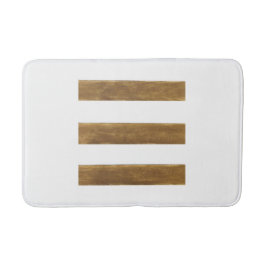 White Bath Mat met Gold Stripes
