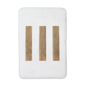 White Bath Mat met Gold Stripes (Voorkant Verticaal)
