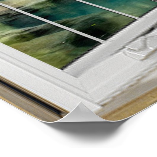 White Bay Window Illusion Calming Lake Poster (Hoek)