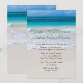 White Beach Aangepaste bruiloft uitnodiging