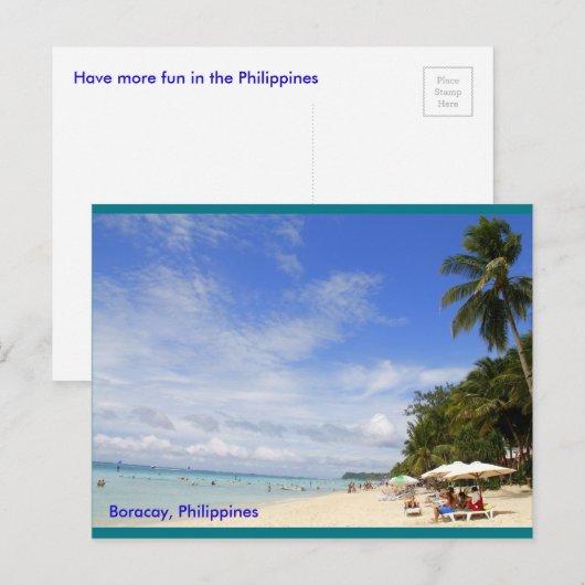White Beach, Boracay Briefkaart (Voorkant / Achterkant)