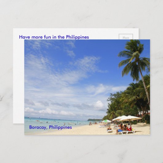 White Beach, Boracay Briefkaart (Voorkant / Achterkant)