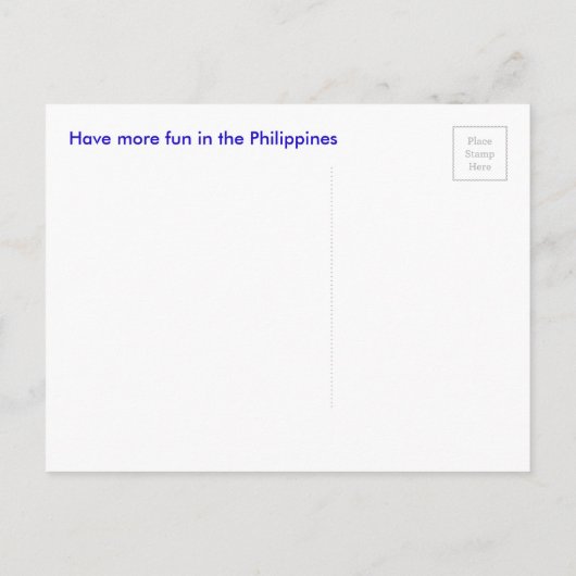 White Beach, Boracay Briefkaart (Achterkant)