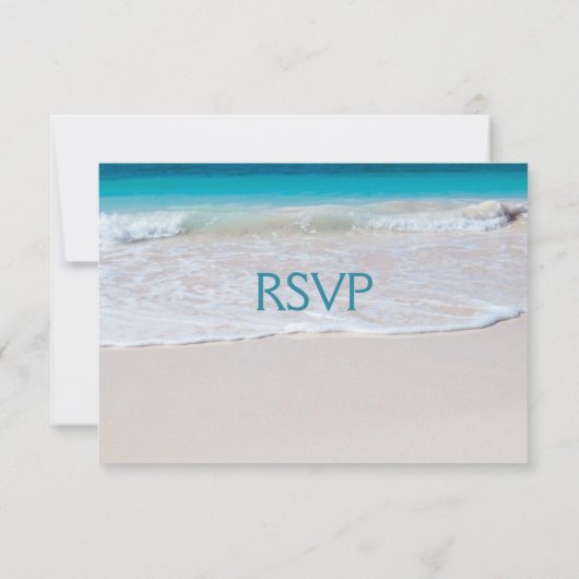 White Beach bruiloft RSVP-kaart RSVP Kaartje (Achterkant)