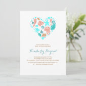 White Beach Heart Nautical Coastal Baby shower Kaart (Staand voorkant)
