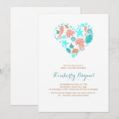 White Beach Heart Nautical Coastal Vrijgezellenfee Kaart (Voorkant / Achterkant)