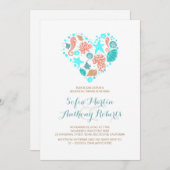 White Beach Heart Nautische repetitie diner Kaart (Voorkant / Achterkant)