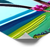 White Beach huis Tropische Kunst Poster (Hoek)