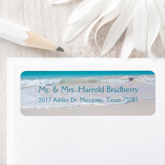 White Beach retour adreslabel Etiket (Insitu)